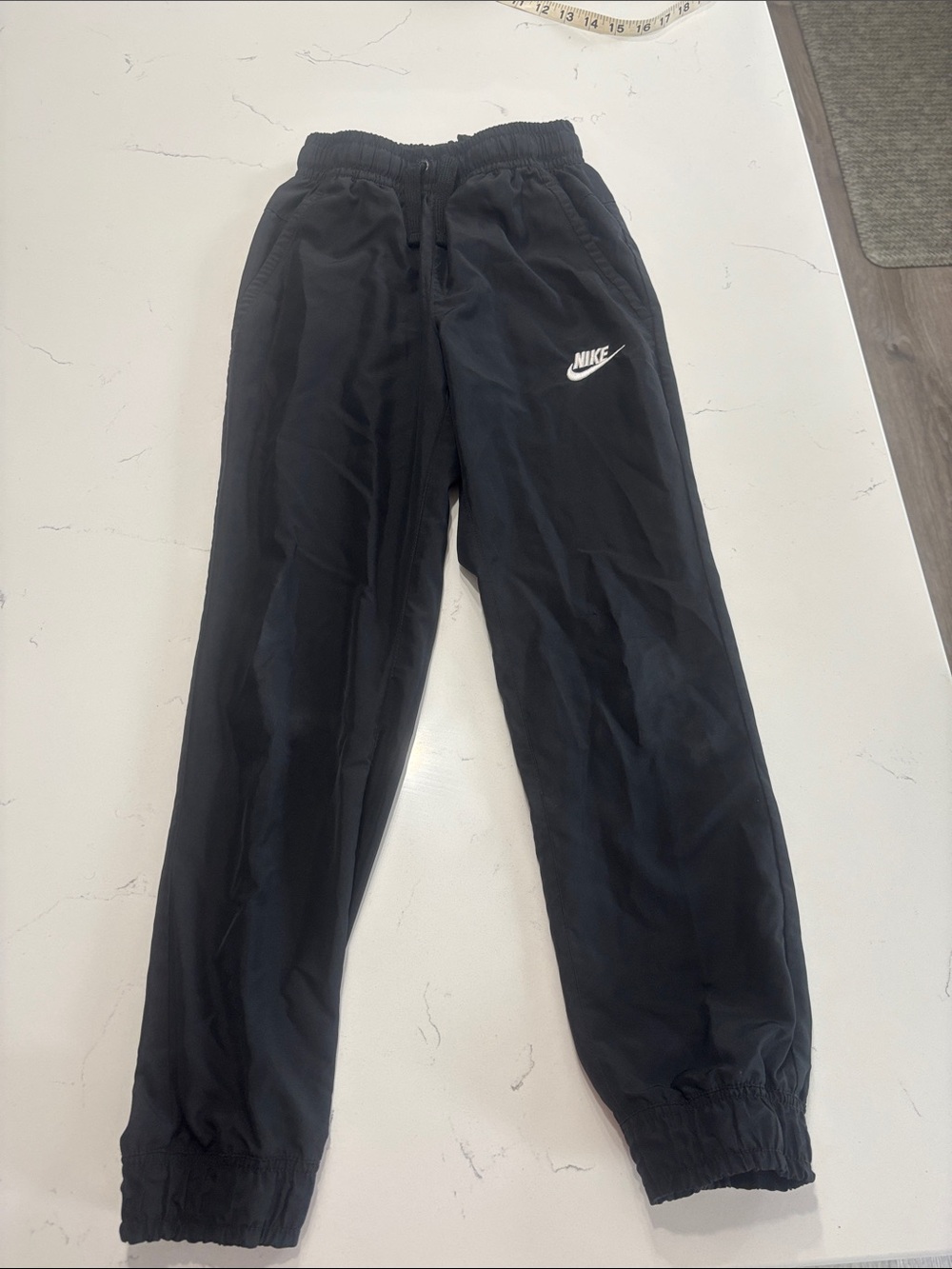 Nike Kids Joggers – Black with White Swoosh (Size: Small)
